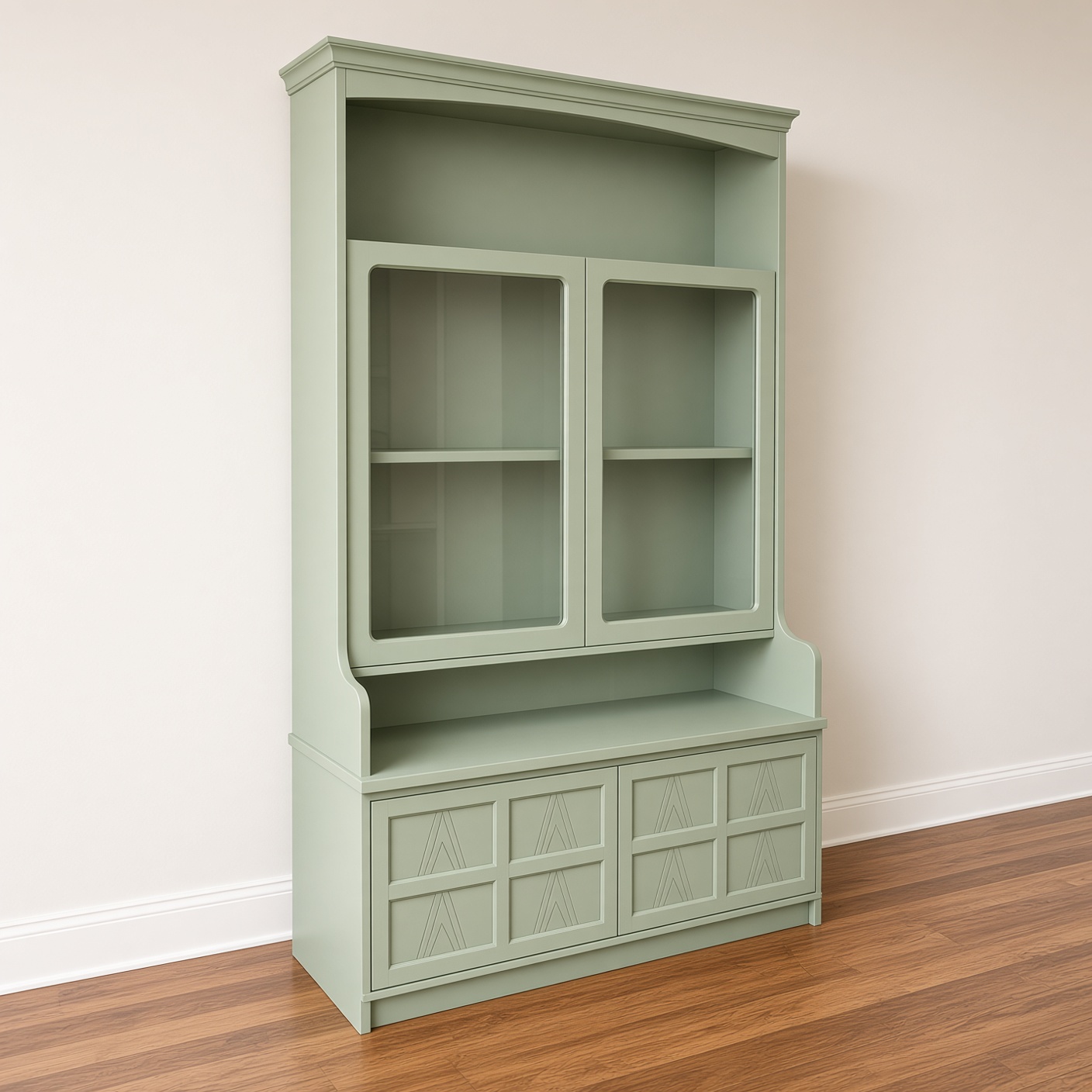 Teak wall unit, Sage