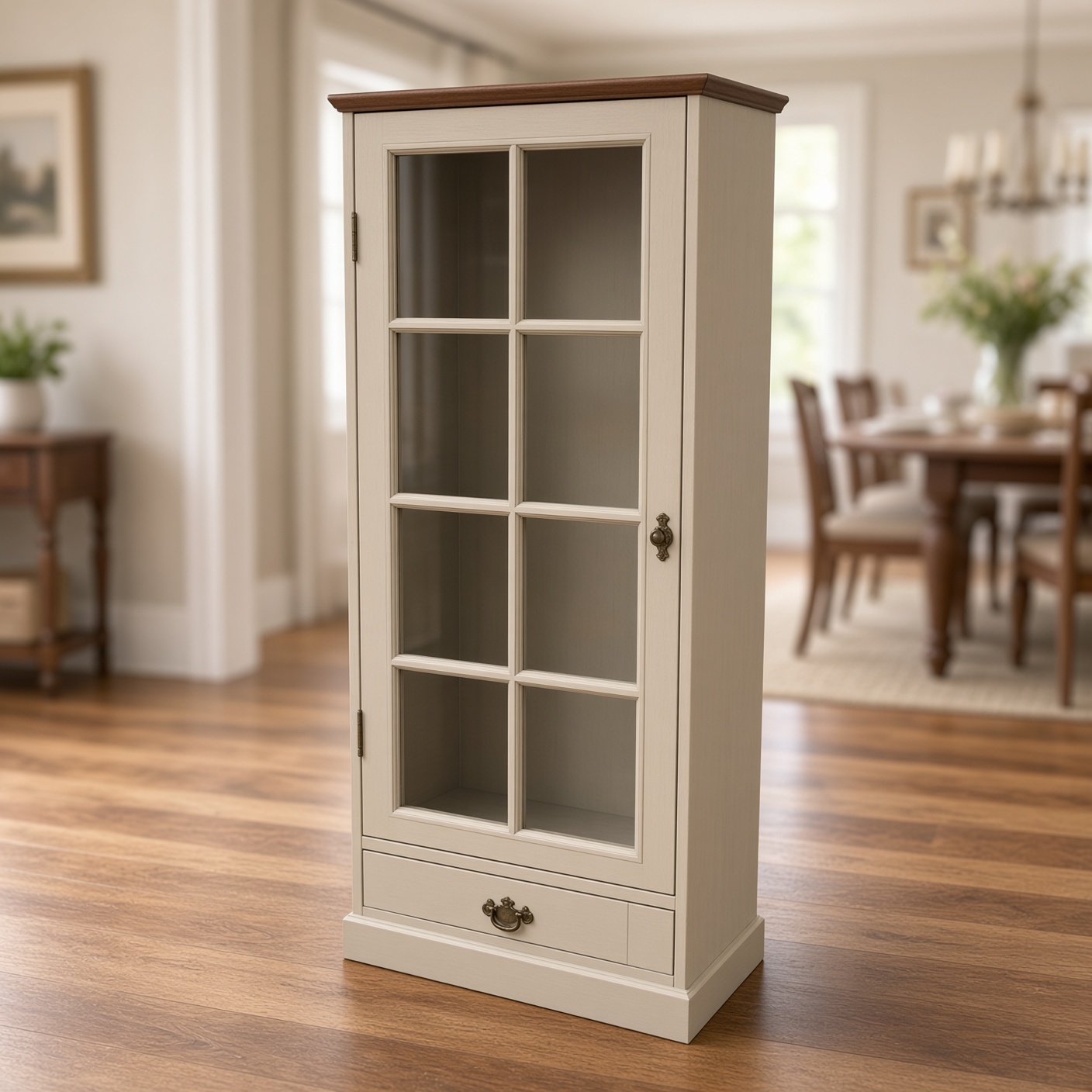 Glazed oak display, Greige